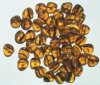 50 4x9mm Topaz Tortoise Wavy Disk Beads 